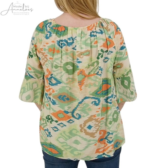 Z Lea H Blouse 3/4 mouw Groen print